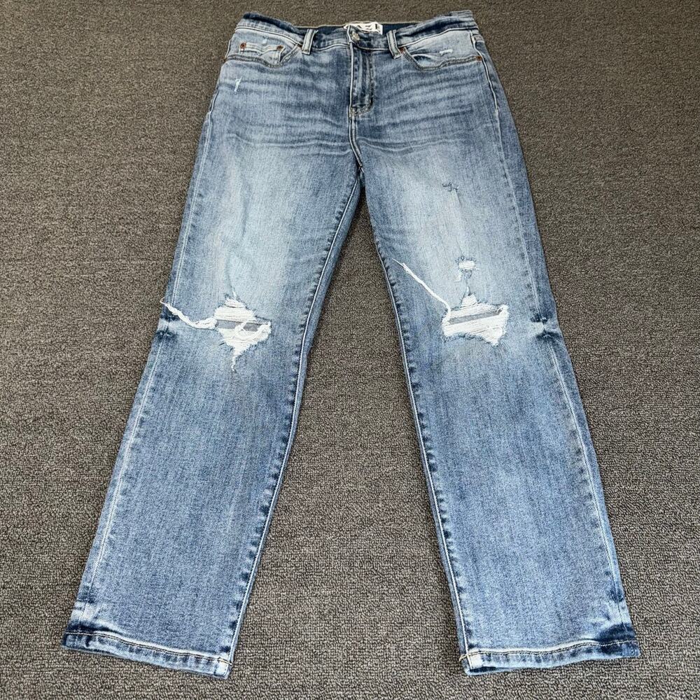 Daze Denim Straight Up Cropped Jean Women's Size 28 Distressed Boho Casual